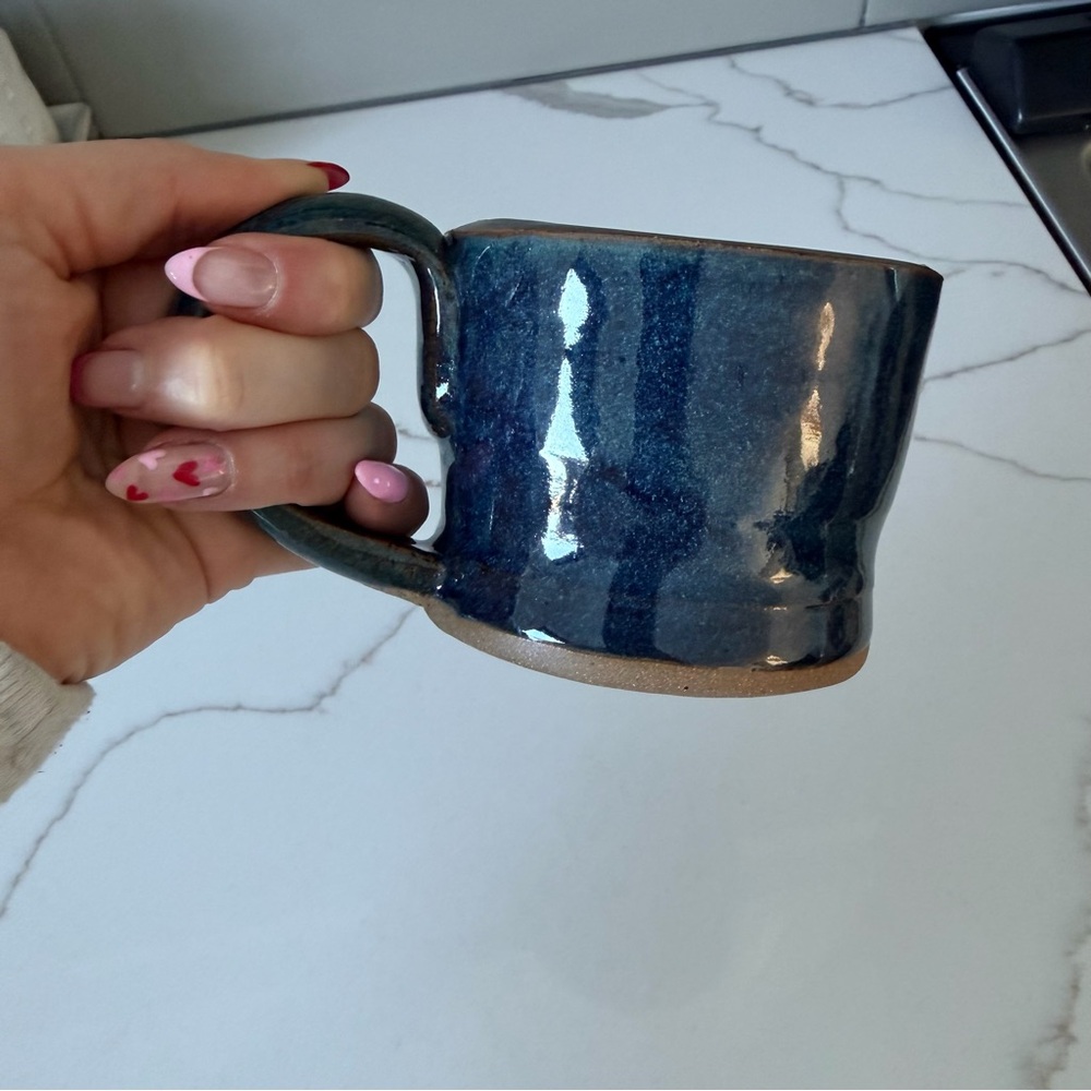 Handcrafted Blue Pottery Mug